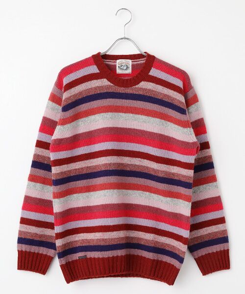 Papas × Jamieson's パパス 別注コラボ ニット スコットランド 未使用 PAPAS GP. パパス JAMIESON'S ニット セーター クルーネック