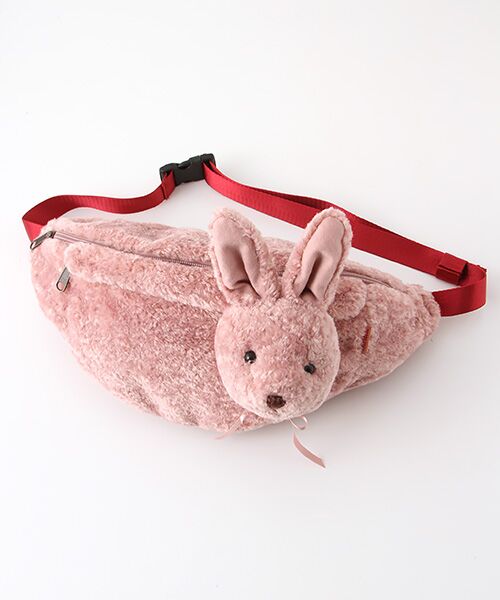 セール】 【アウトレット】ぬいぐるみコサージュ付きウエストバッグ