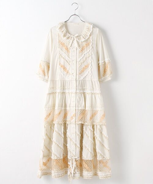 セール】 ローズフローレース使いワンピース （ロング・マキシ丈