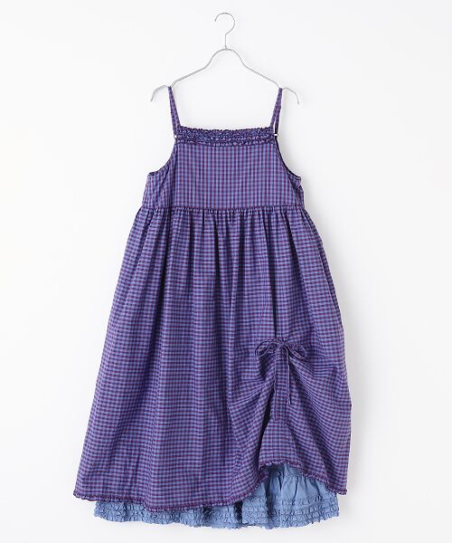 セール】 カラーギンガムチェックキャミソールワンピース （ロング