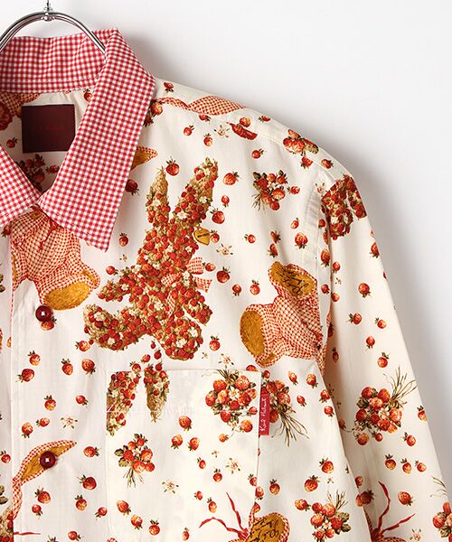 セール】 ギンガムうさぎプリントシャツブラウス （シャツ・ブラウス