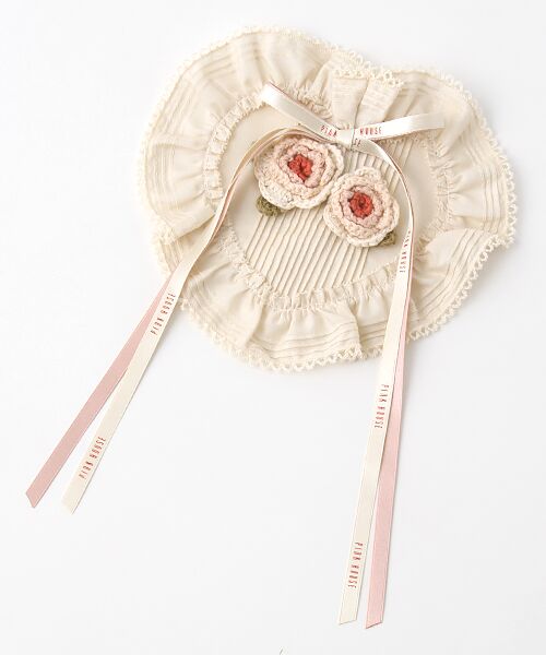 セール】 モチーフ付きハートワッペン （ブローチ・コサージュ）｜PINK