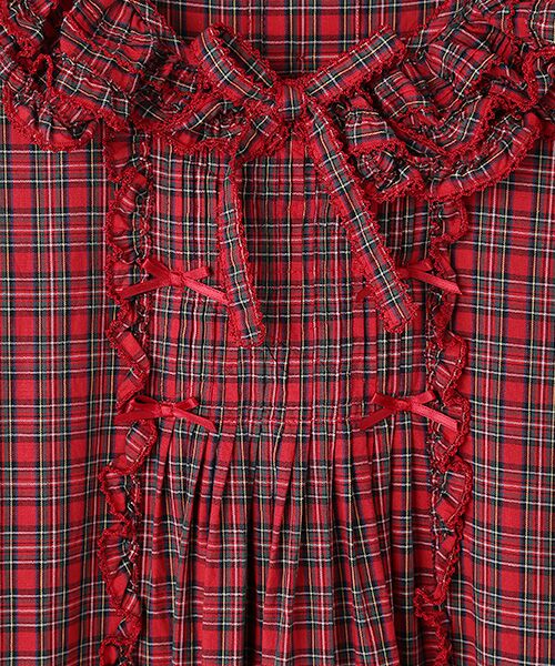 セール】 タータンチェックワンピース （ロング・マキシ丈ワンピース