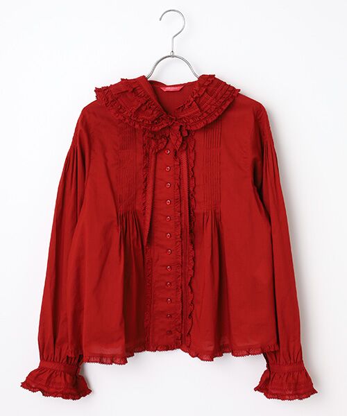 セール】 リボンモチーフ使いフードブラウス （シャツ・ブラウス