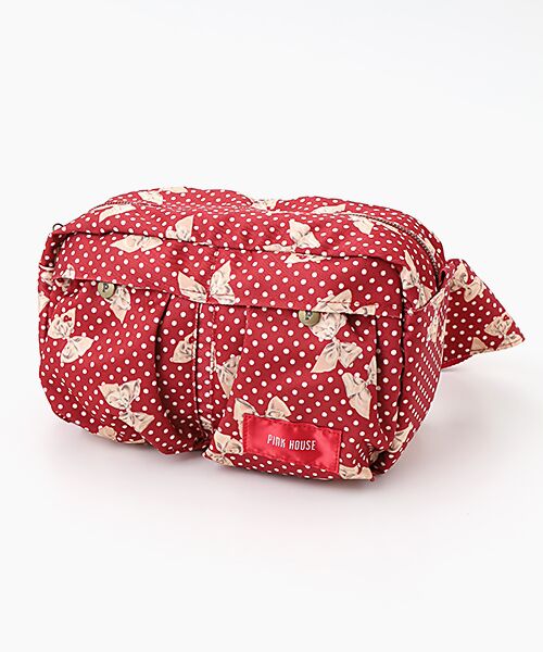 セール】 水玉りぼんプリントウエストポーチ （メッセンジャーバッグ