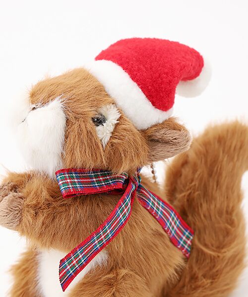 セール】 クリスマスりすぬいぐるみコサージュ （ブローチ・コサージュ