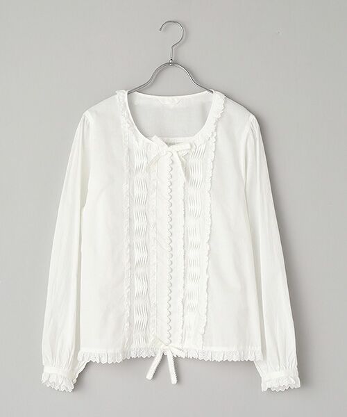 セール】 コットンレース使いブラウス （シャツ・ブラウス）｜PINK