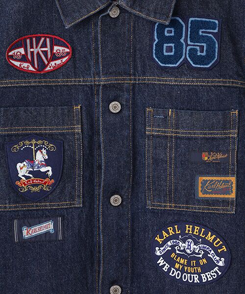 セール】 ワッペン使いデニムジャケット （Gジャン・デニムジャケット