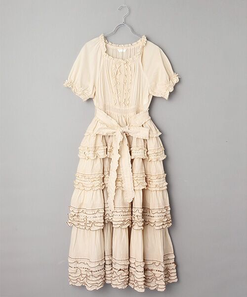 フリル使いワンピース （ロング・マキシ丈ワンピース）｜PINK HOUSE