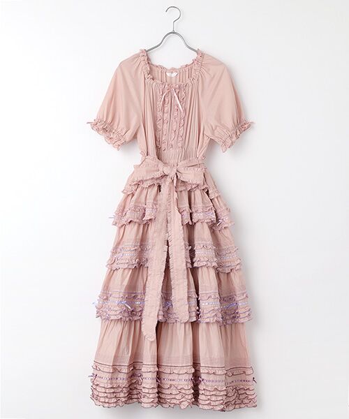 フリル使いワンピース （ロング・マキシ丈ワンピース）｜PINK HOUSE