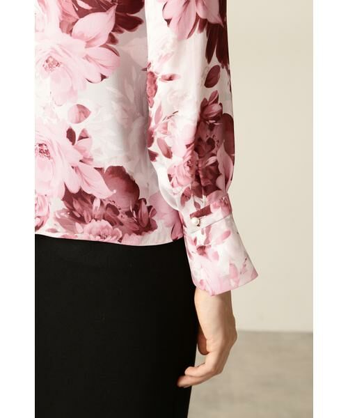 セール】 ◇ピオニープリントボウタイリボンブラウス （シャツ