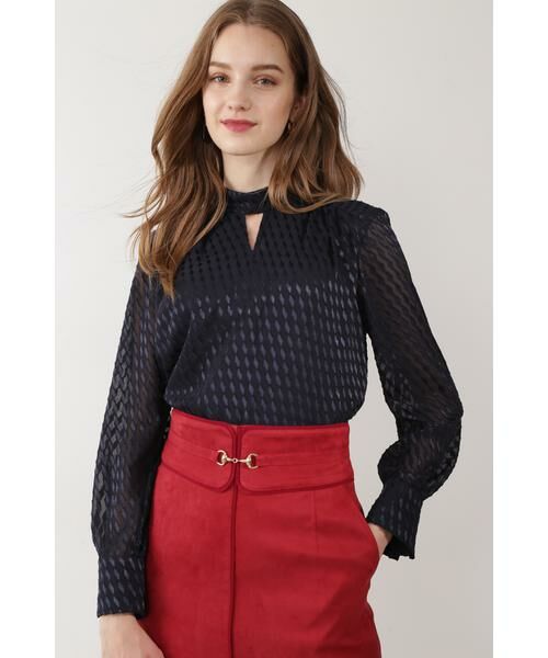 セール】 ◇バイアスダイヤ柄カットジャカードブラウス （シャツ