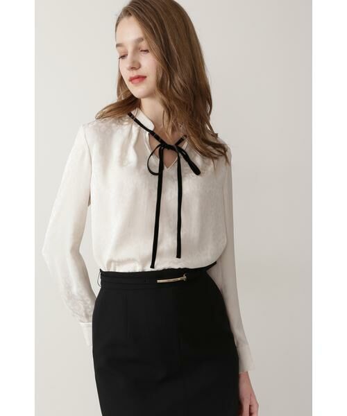 セール】 ◇別珍リボンアニマルジャカードブラウス （シャツ・ブラウス