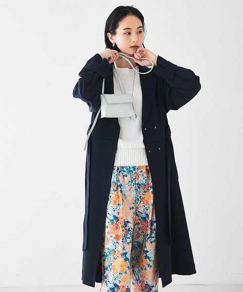 セール】 ドレープツイル2WAYコート （トレンチコート）｜qualite