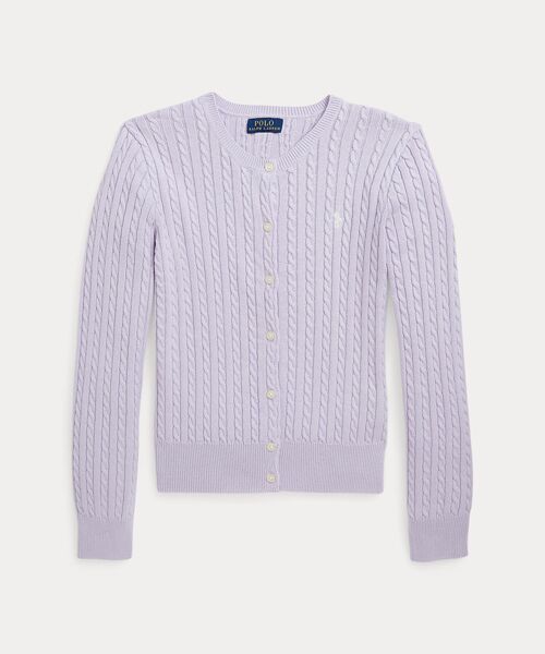 ガールズ 7才～16才)ミニケーブル コットン カーディガン