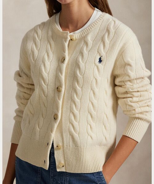 ケーブルニット ウールカシミヤ カーディガン （カーディガン・ボレロ