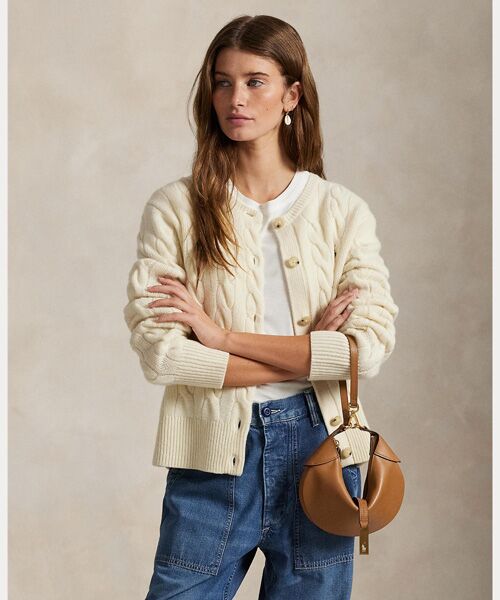 ケーブルニット ウールカシミヤ カーディガン （カーディガン・ボレロ