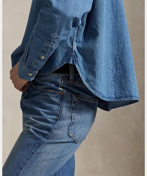 クロップド ボクシー デニム シャツ （シャツ・ブラウス）｜POLO RALPH