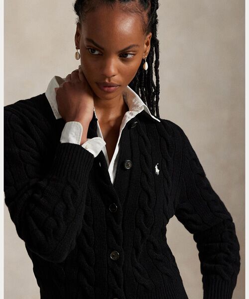 ケーブルニット ウールカシミヤ カーディガン （カーディガン・ボレロ