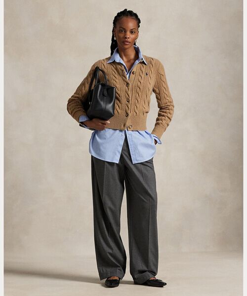 ケーブルニット ウールカシミヤ カーディガン （カーディガン・ボレロ