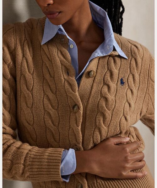 ケーブルニット ウールカシミヤ カーディガン （カーディガン・ボレロ