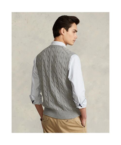 ケーブルニット コットン セーター ベスト （ベスト）｜POLO RALPH