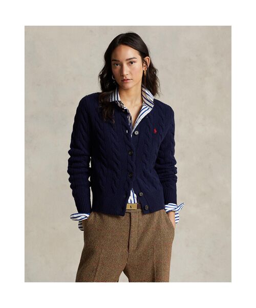 ケーブルニット ウールカシミヤ カーディガン （カーディガン・ボレロ