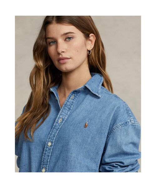ワイド クロップド デニム シャツ （シャツ・ブラウス）｜POLO RALPH