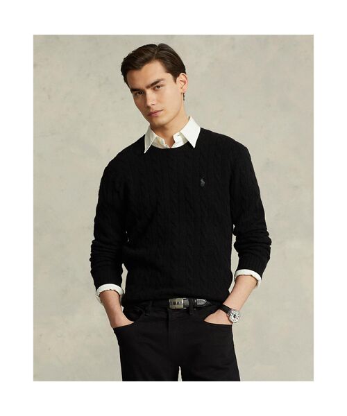 ケーブルニット ウールカシミヤ セーター （ニット・セーター）｜POLO