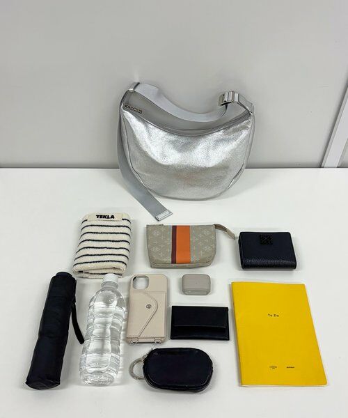 ソフトレザーラウンドショルダーバッグ［silver］ （ショルダーバッグ