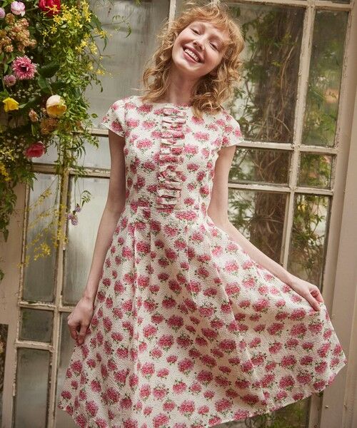 セール】 【洗える】FLOWER BUD ドレス （ロング・マキシ丈ワンピース