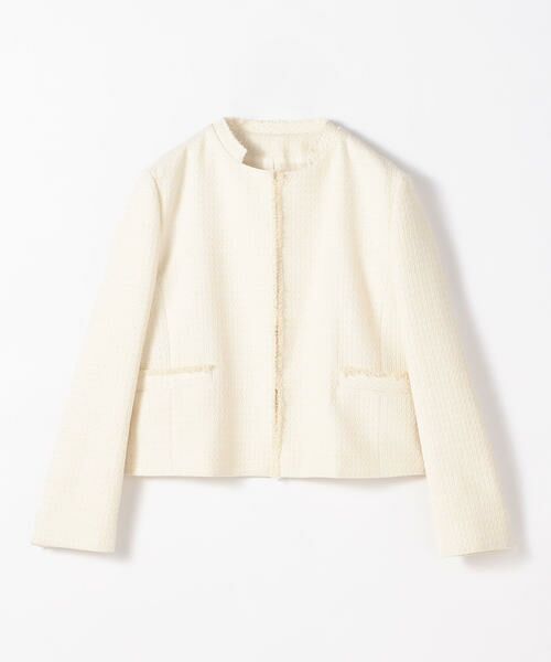 セール】 ルレックスツイード ノーカラージャケット （ノーカラー