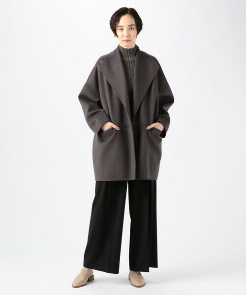 ダブルフェイスメルトン オープンカラーショートコート （その他