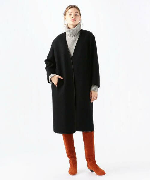 セール】 【別注】ATON×TOMORROWLAND ウールメルトン ノーカラーコート