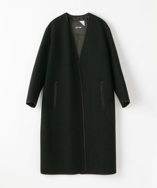 セール】 【別注】ATON×TOMORROWLAND ウールメルトン ノーカラーコート