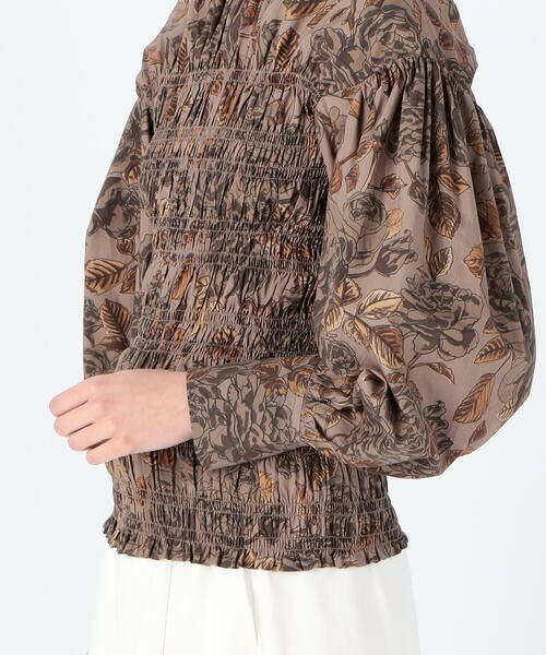 セール】 GANNI コットン フラワープリントブラウス （シャツ