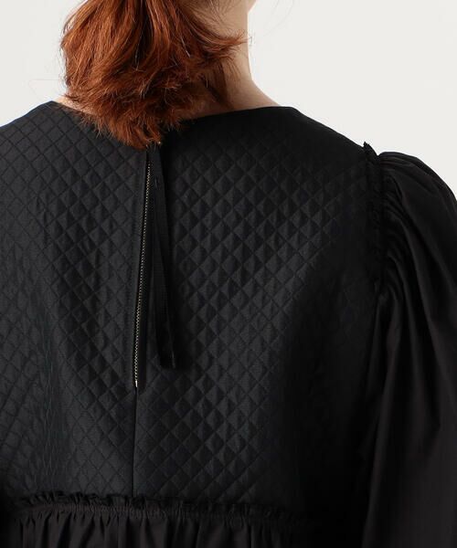 セール】 ブラックコンビネーション ペプラムブラウス （シャツ