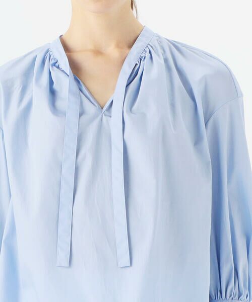 セール】 コットン ネックギャザーブラウス （シャツ・ブラウス