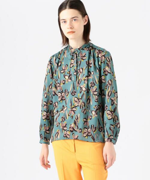 セール】 ライラフラワープリント ショルダータックブラウス （シャツ