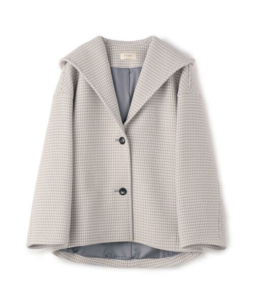 セール】 ウールダブルモッサ フーデッドショートコート （その他