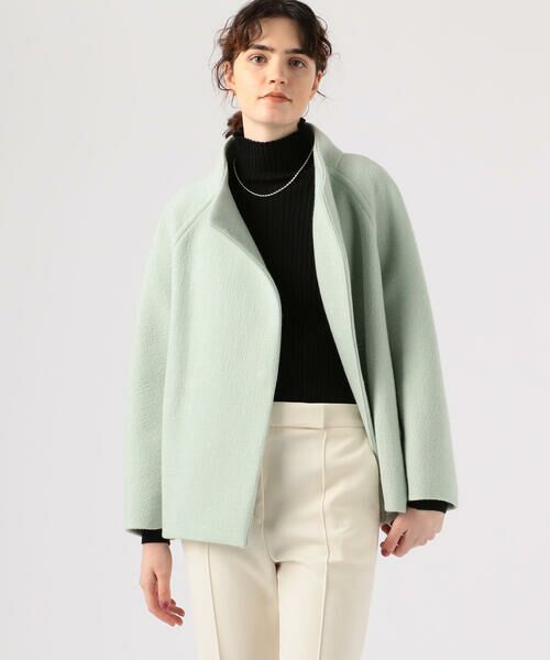 セール】 リップルメルトン スタンドカラーショートコート （その他