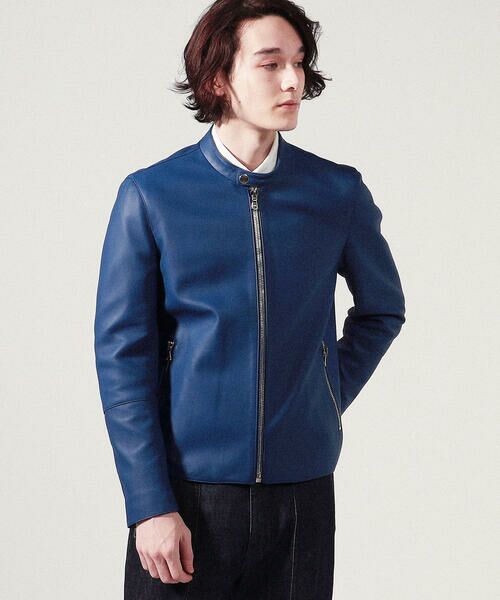 セール】 【別注】DENIM×TOMORROWLAND ラムレザー シングルライダース