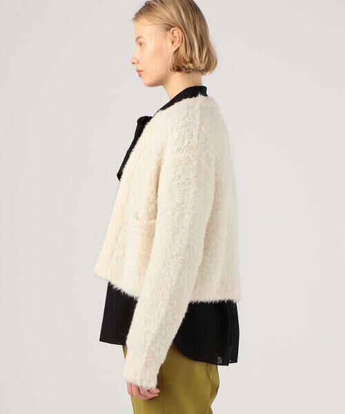 セール】 アクリルアルパカファー ショートカーディガン