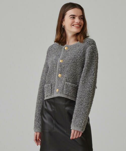 セール】 ムートン クルーネックカーディガン （カーディガン・ボレロ