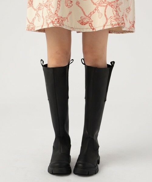 セール】 GANNI リサイクルラバー ロングブーツ （ブーツ（ロング丈