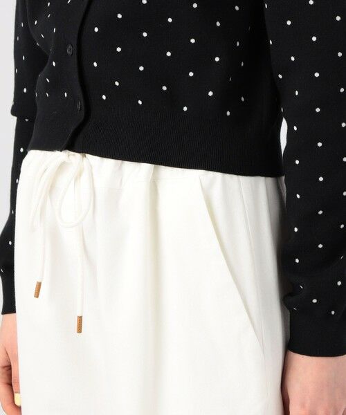 コットンカシミヤ ドットジャカードクルーネックカーディガン