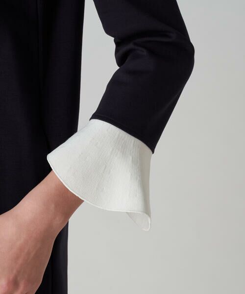 セール】 ニットコンビポンチ クルーネックワンピース （ミニ丈・ひざ