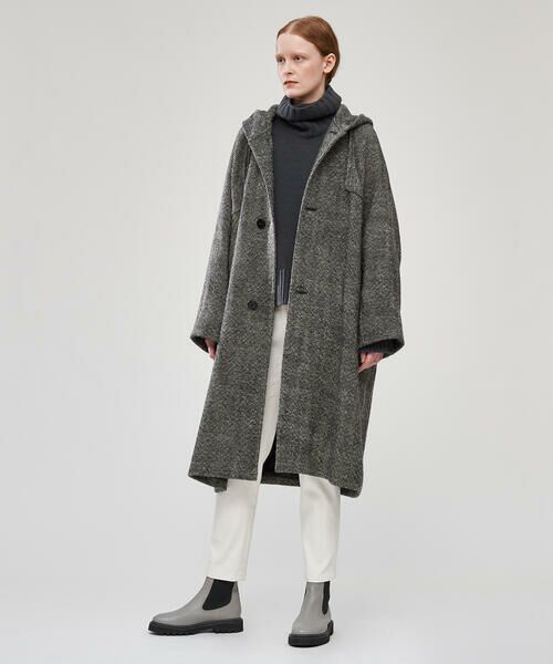 ヴァージンウールツイード フーデッドコート （その他アウター