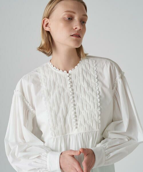 セール】 ホワイトコンビネーション サークルレースブラウス （シャツ