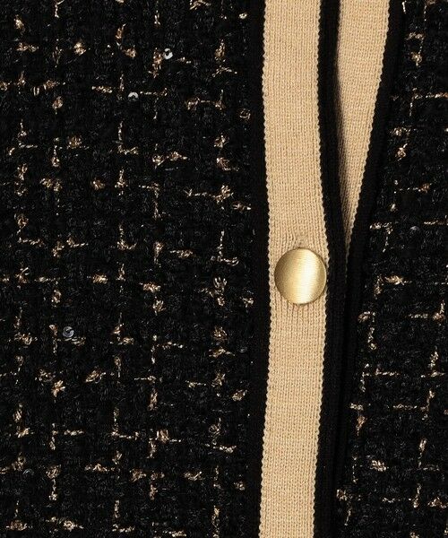 セール】 ニットコンビツイード クルーネックジャケット （ノーカラー